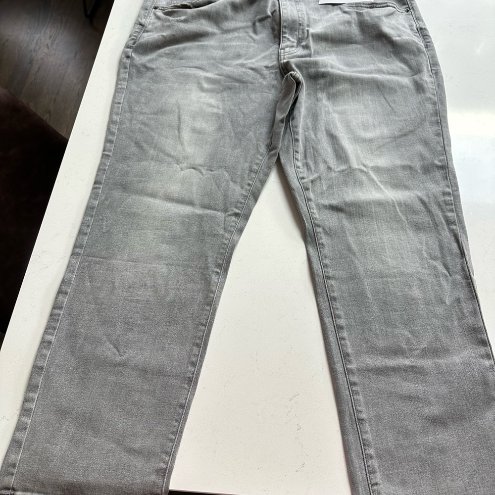 Classic Gray Straight Jeans with Subtle Texture